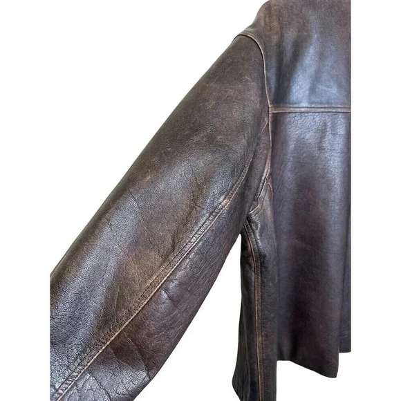 FIRST GENUINE LEATHER MEN’S JACKET SIZE XL Brown - Picture 9 of 14